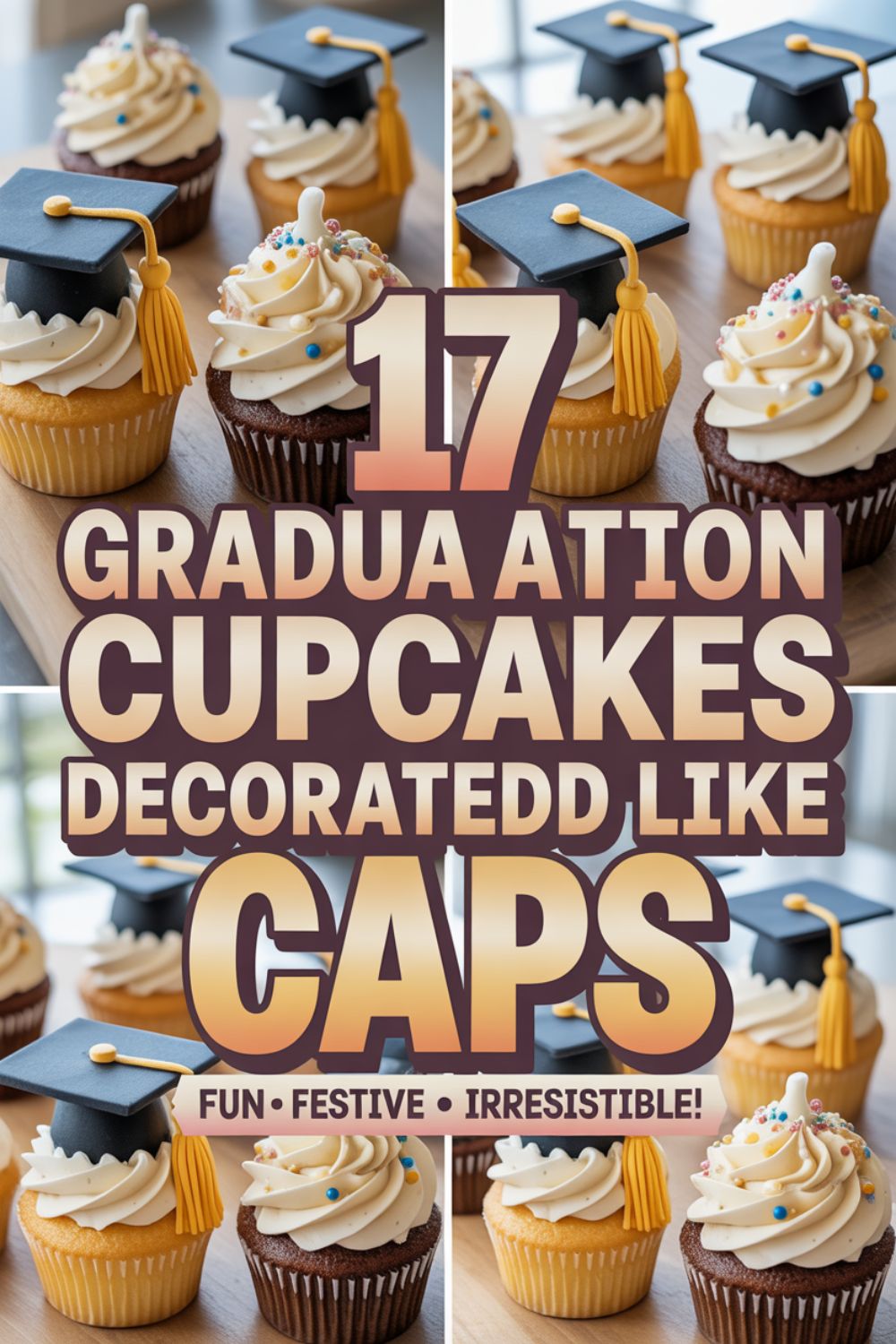 17 Graduation Cupcakes Decorated Like Caps